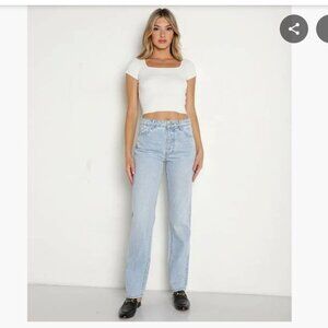 NWOT ROLLA’S High Rise Classic Straight Jeans Courtney Blue